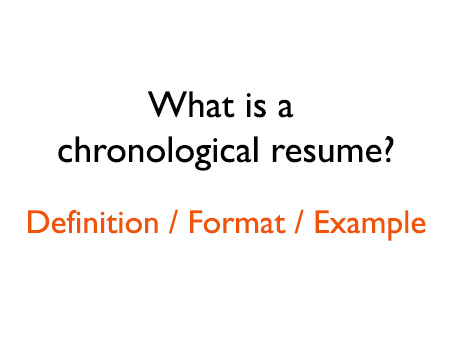 Define reverse chronological resume
