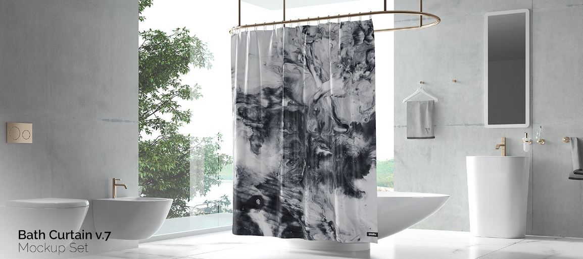 Download 13 Curtain Mockup Templates For Rooms Shower Texty Cafe