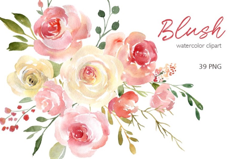 Watercolor Dusty Pink Indigo wreaths Pink Navy Blue clipart PNG Hand drawn floral elements Commercial use Peony floral frames