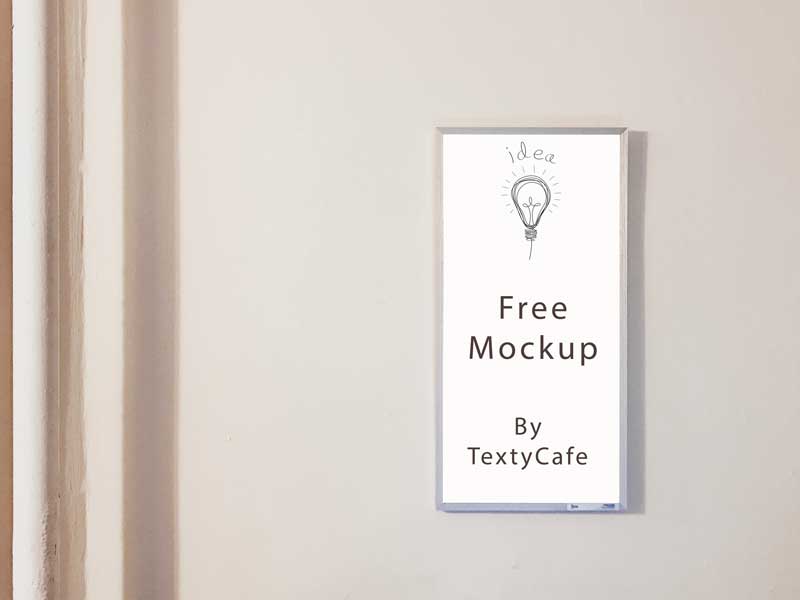 Download Free Long Wall Frame Mockup Psd Template Texty Cafe