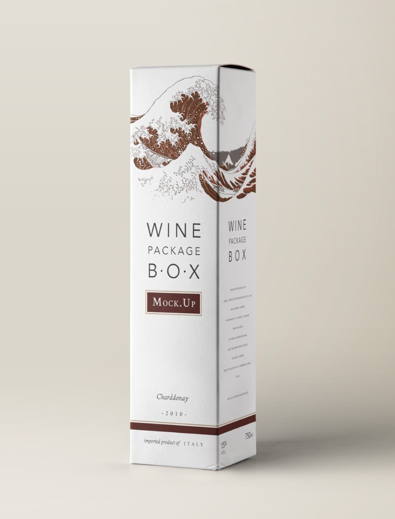 Free wine box mockup Idea