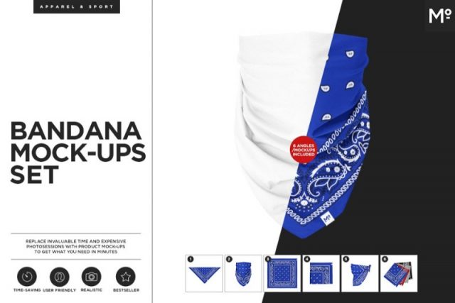 Download 22 Bandana & Scarf Mockup Psd Templates - All Kinds ...