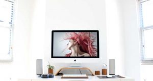 free iMac mockup psd on a beautiful desk vol 2 2