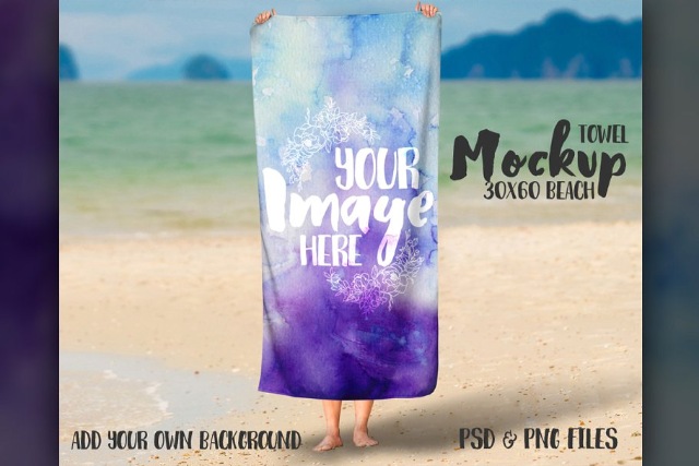 Download 50+ Towel Mockup PSD for Beach, Bath, Tea, Gym (free and ...