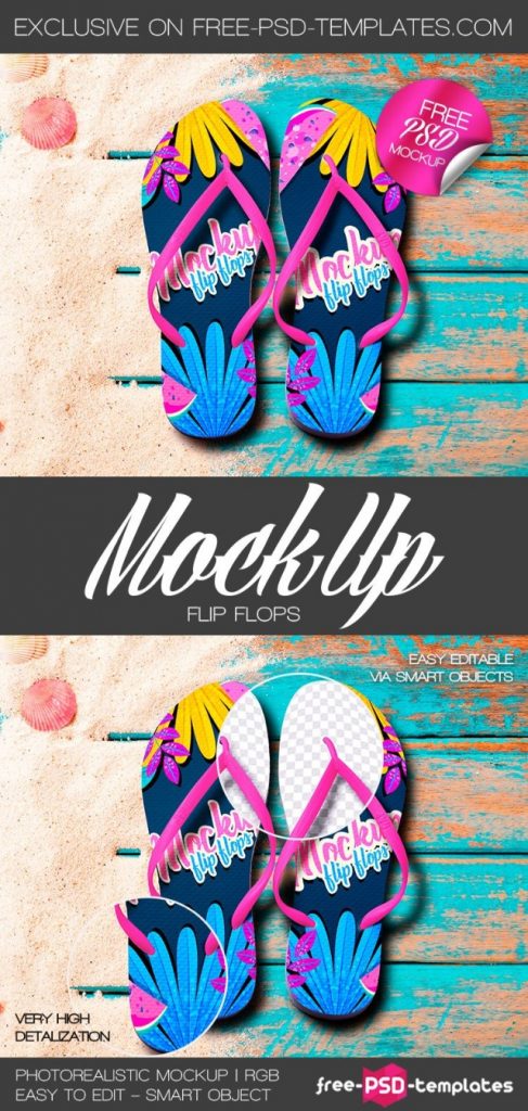 Download Sandals, Slippers & Flip Flop Mockup Psd Templates - Texty ...