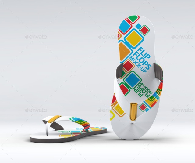 Pair of blank white beach slippers, design mock up, clipping path, 3d  illustration. Home plain flip flops mock up template. Clear bath sandal  display. Bed shoes. Stock Illustration | Adobe Stock